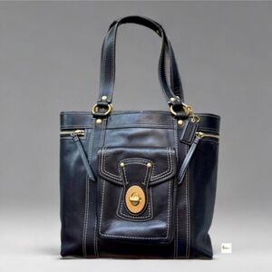 RARE Coach Black Leather Legacy Gigi Large Shoulder Bag